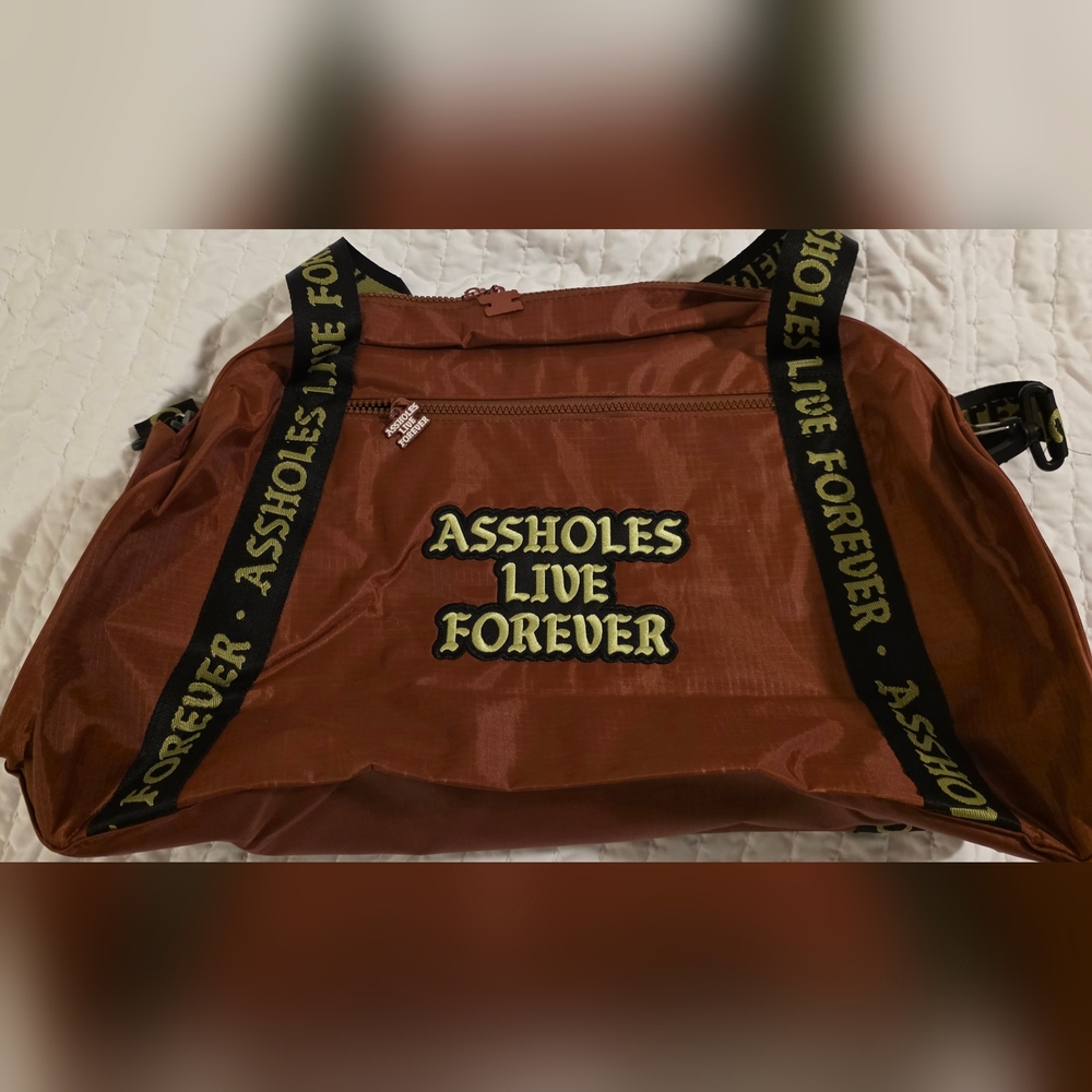 ALF Emotional Baggage/A**holes Live Forever Duffle With Bottle Opener NWOT